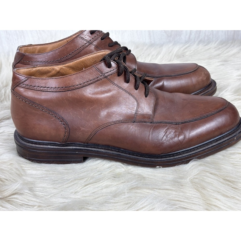 Cable & Co Chukka Boots Mens 11.5 Brown Leather Moc Toe Lug Sole Made Italy